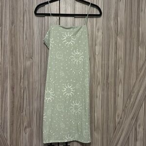 Celestial Sage Sun + Moon Print Dress